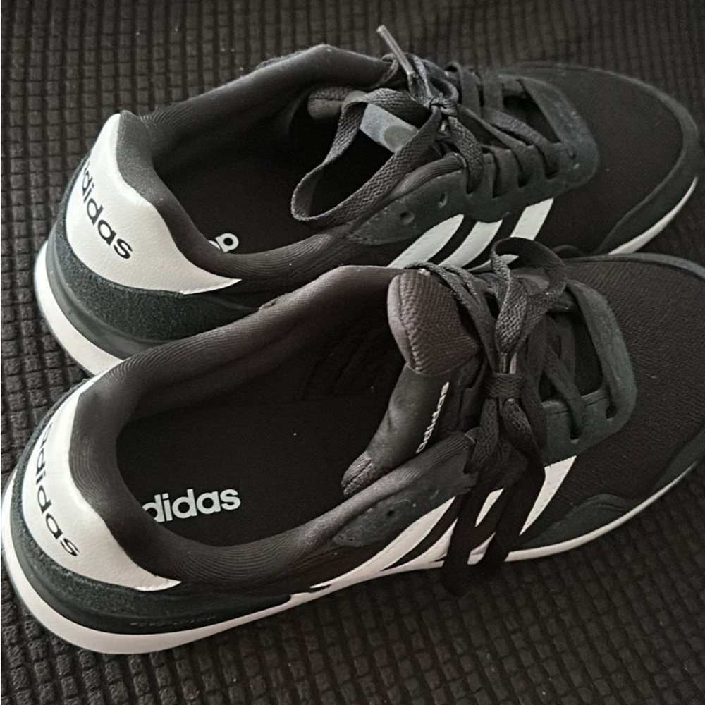 Adidas Men's Black and White Sneakers